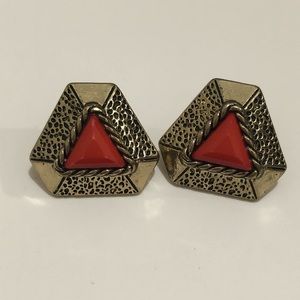 Earrings red & gold primark